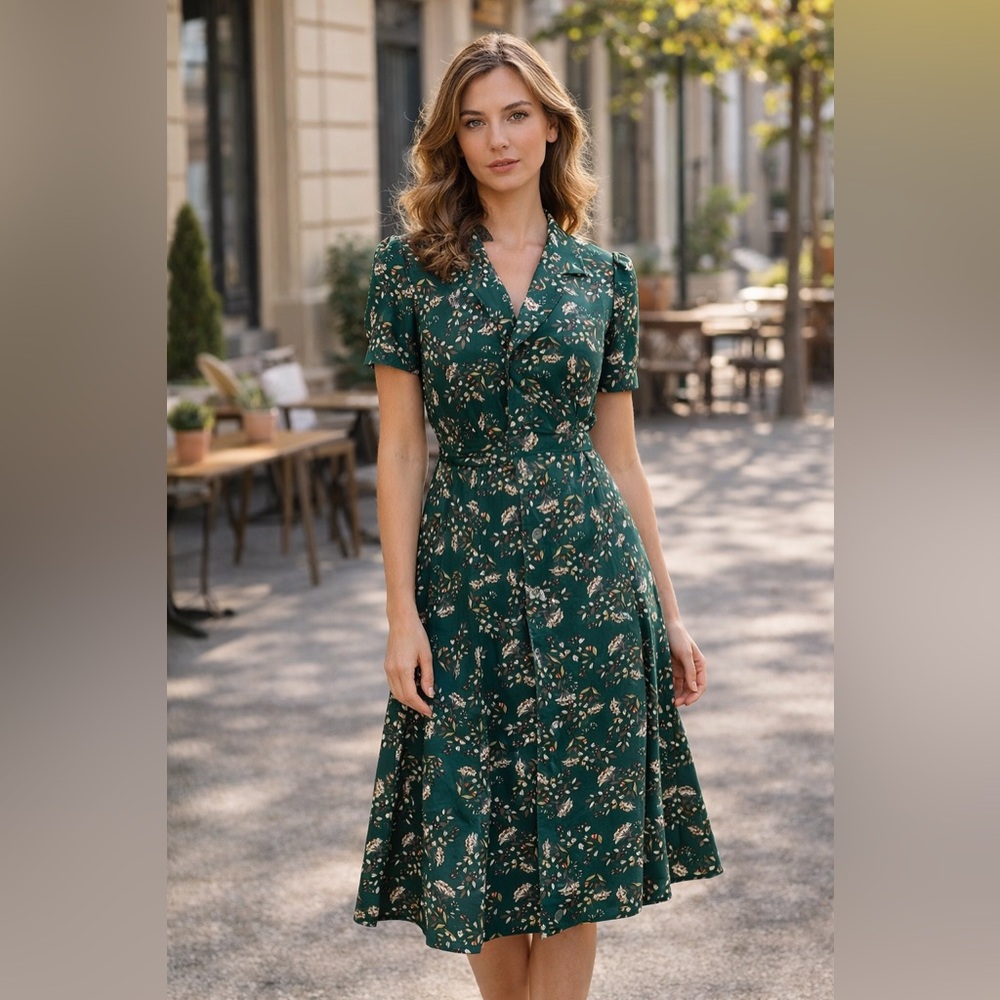 Floral Green Dress